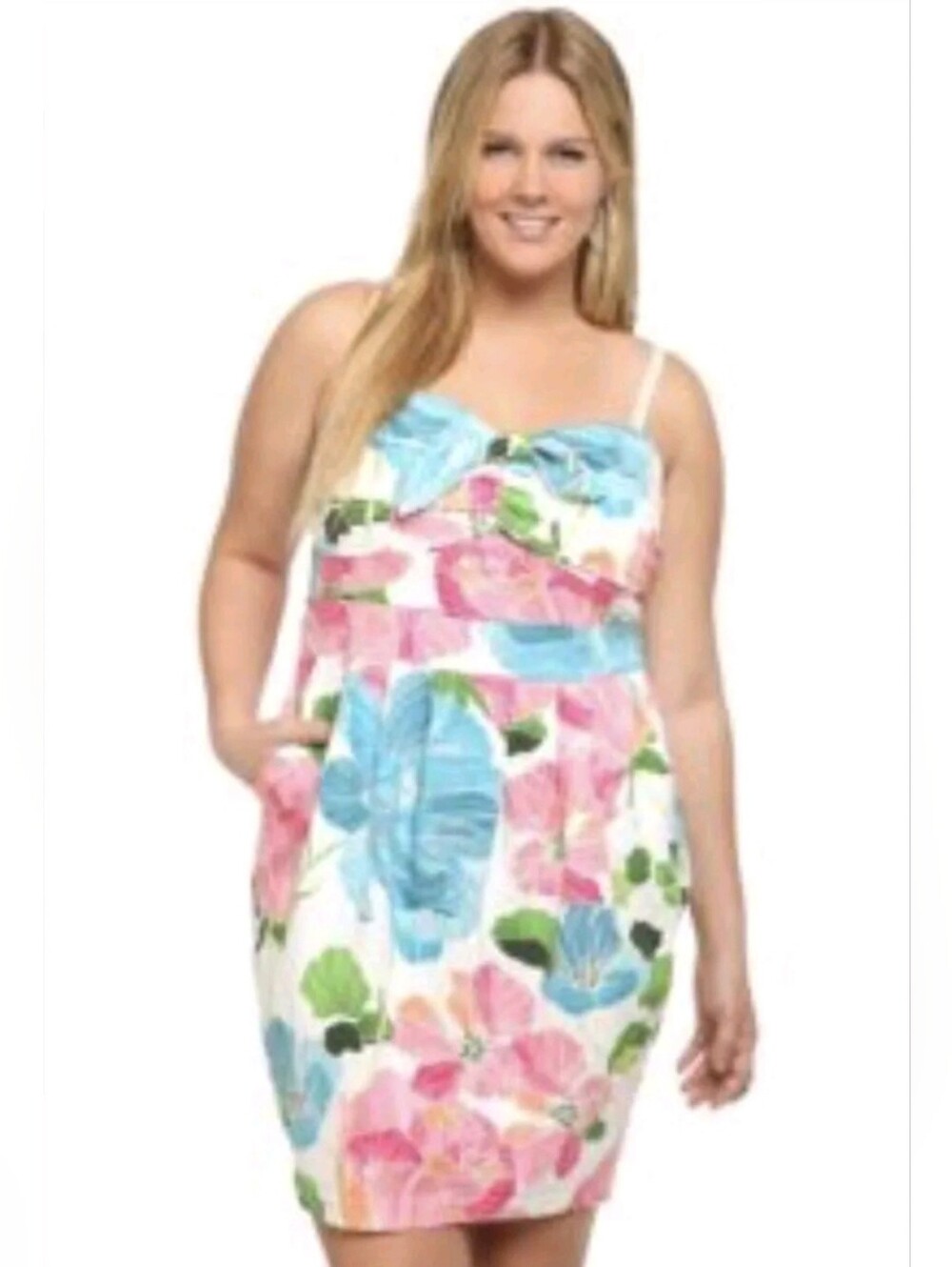 TORRID Vintage Floral Spaghetti Strap Sundress - Pink & Blue Size 14-16